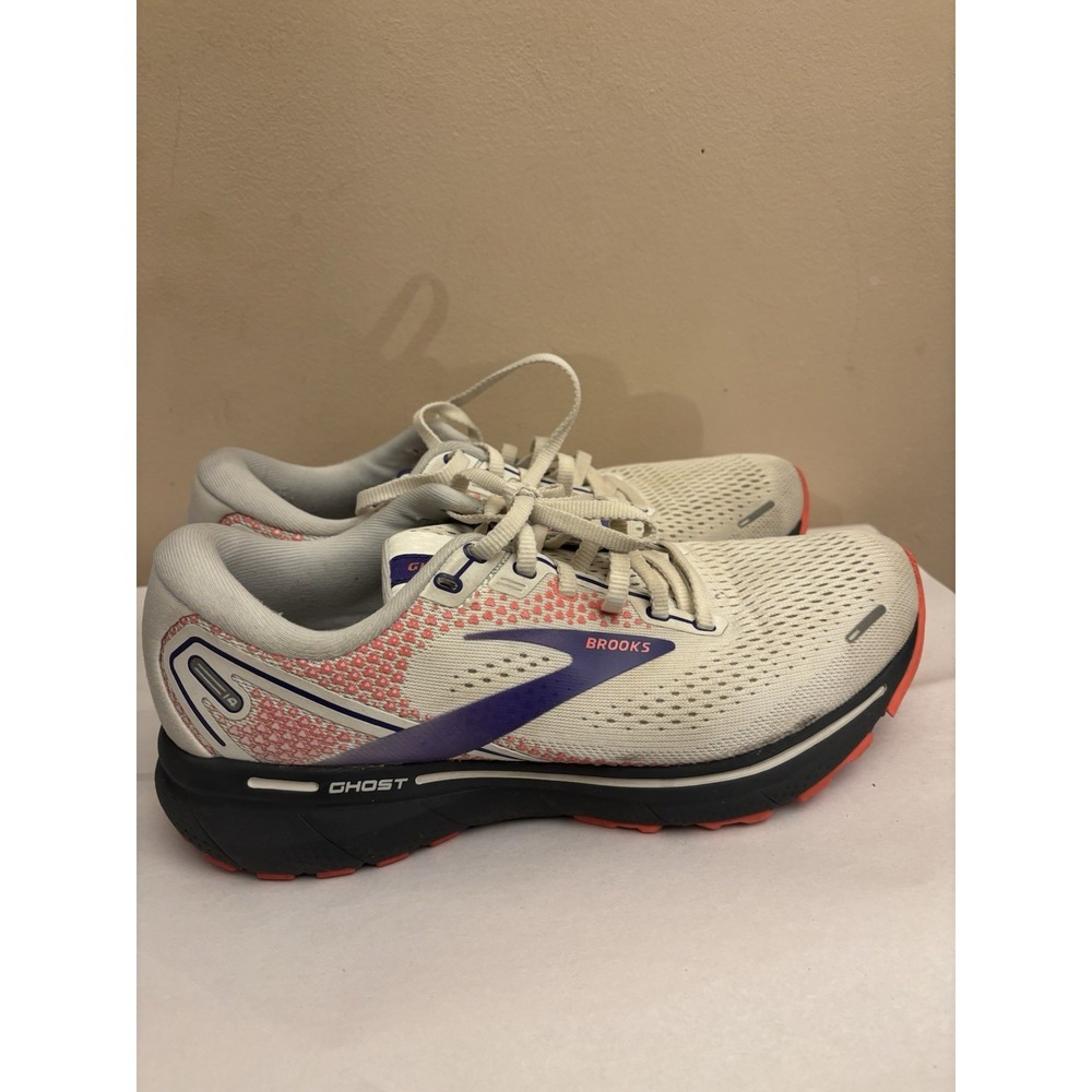 Brooks Ghost 14 Women's Running Shoes US 9 B White Purple Breathable Mesh - Picture 3 of 9